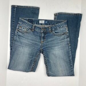 Y2K Aeropostale Low Rise Flares in Denim VTG Women's Size 8 Faded Distressed